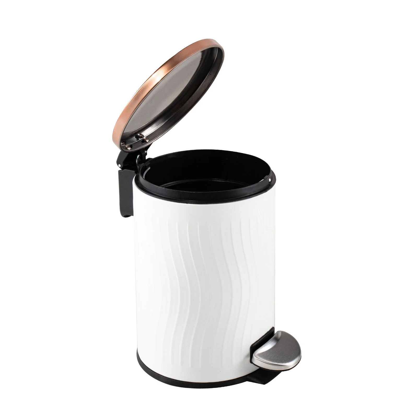 Kosmetikeimer JANNIK 3 Liter – Weiß mit Kupferdeckel